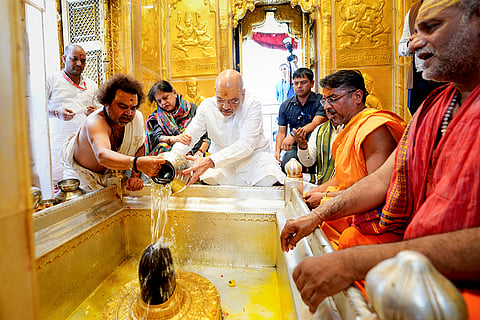 Amit Shah at Kashi Vishwanath Temple